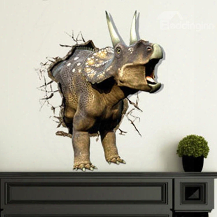 New Arrival Stunning 3d Rhinoceros Wall Sticker