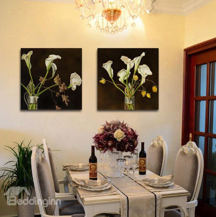 New Arrival White Tulips In The Glass Film Wall Art Prints