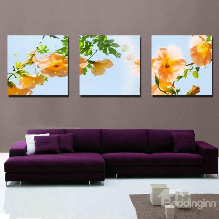 New Arrival Yellow Flowers Toward Sunshine Canvas Wall Prints