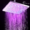 12 Inches LED 3-Colors-Changing Rectangular Copper Shower Head Faucet