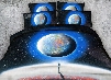 3D Man under Starry Sky and Planet Printed 4-Piece Bedding Sets/Duvet Covers