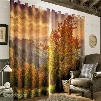 3D Rolling Mountains Covered with Yellow Plants Autumn Scenery Printed Living Room Curtain