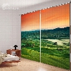 Picturesque Views of the Grassland at Dusk Printed 3D Curtain