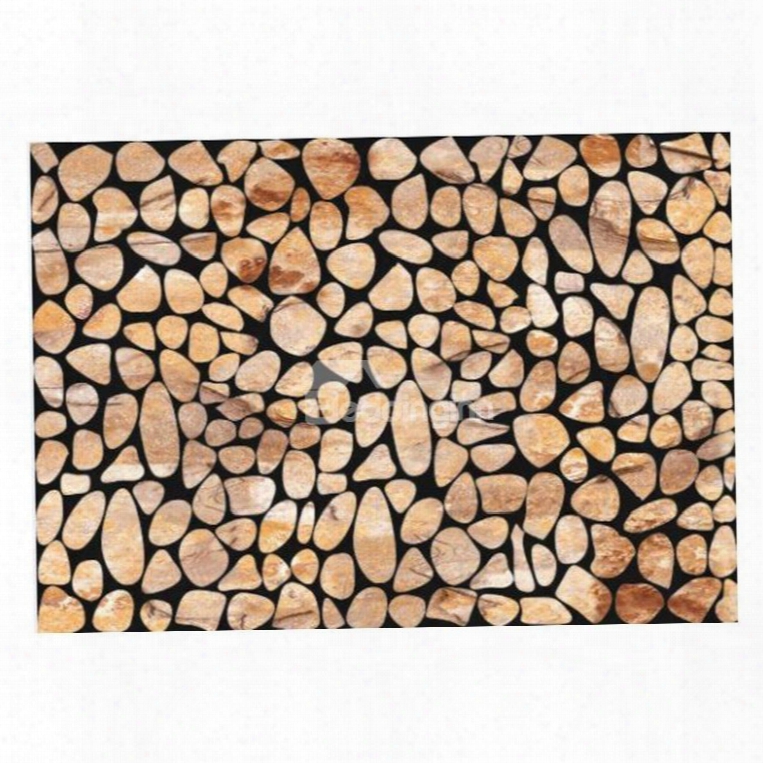 Simple Style Alluring Stones Pattern Non-slip Flocking Doormat