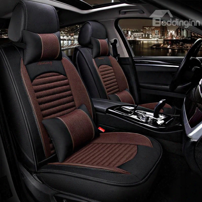 Soft And Comfortable Casual Design Color-blocking Universal Car Seat Covers