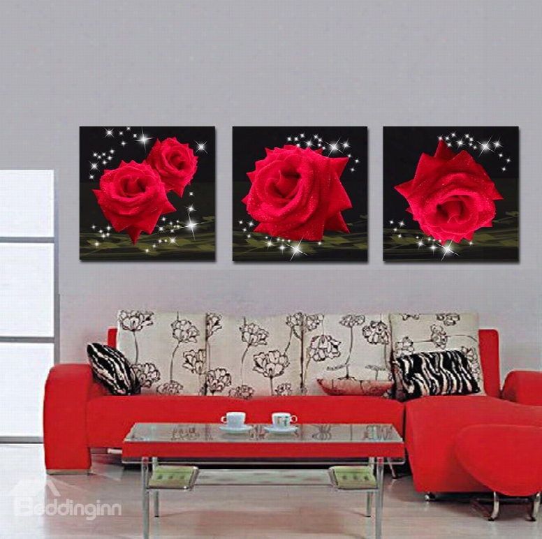 Splendid Shiny Red Roses Film Art Wall Prints