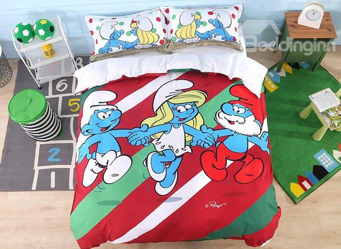 The Smurfs Holiday Printed 4-piece Bedding Sets/duvet Covers