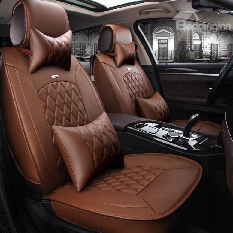 Vintage Design Classic Plaid Patterns Leather Universal Car Seat Covers