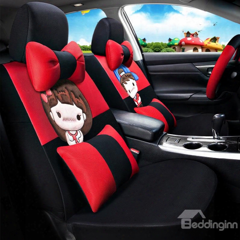 Youthful Lovely Pleasant Cartoon Character Universal Car Seat Covers