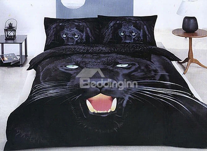 3d Black Panther Printed Cotton 4-piece Bedding Sets/duvet Covers