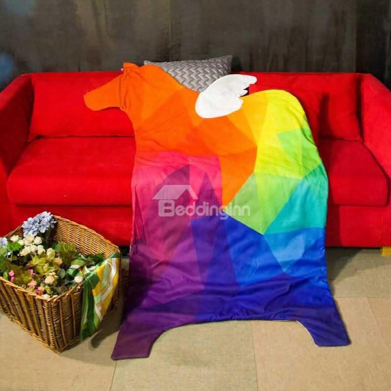 3d Colorful Hors E-shaped Design Lightweight Polyester Quilt