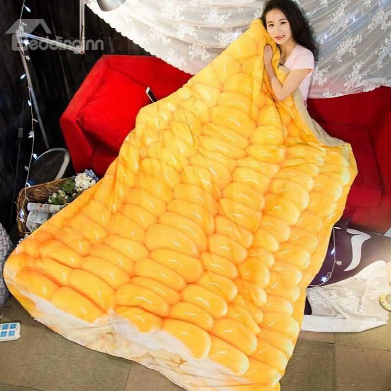 3d Golden Corn Design Super Soft Polyester Quilt