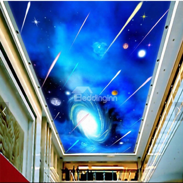 3d Meteor Pattern Pvc Waterproof Sturdy Eco-friendly Self-adhesive Ceiling Murals