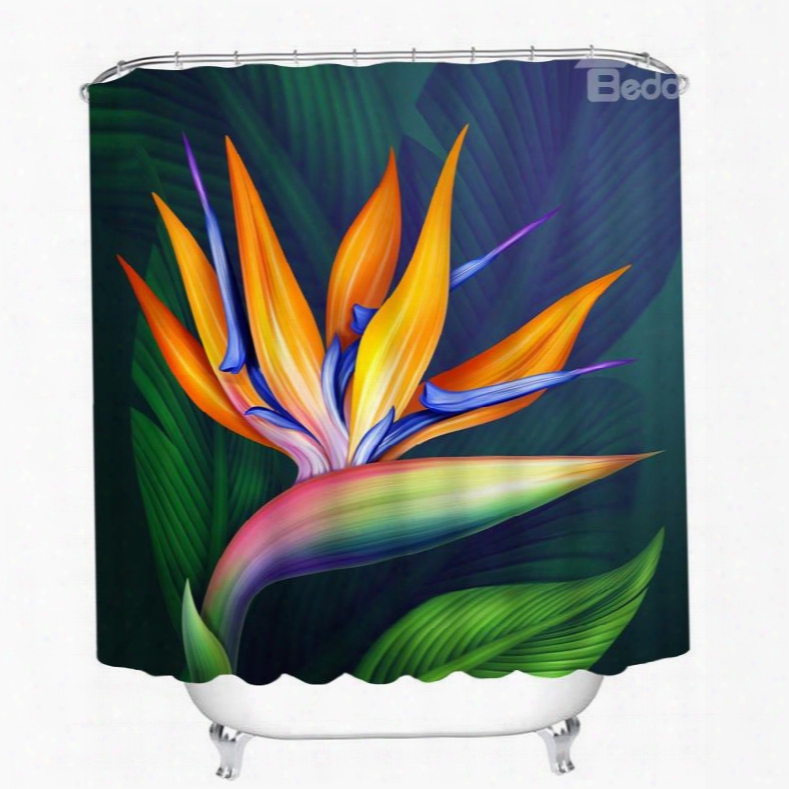 Abstract Art Lotus 3d Printed Bathroom Waterproof Shower Curtain