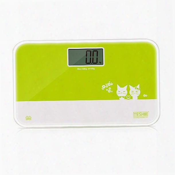 Adorable Cat Image Tempered Glass Weight Scale