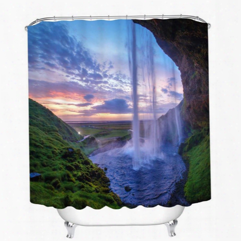 Amazing Nature Waterfall 3d Printed Bathroom Waterproof Shower Curtain