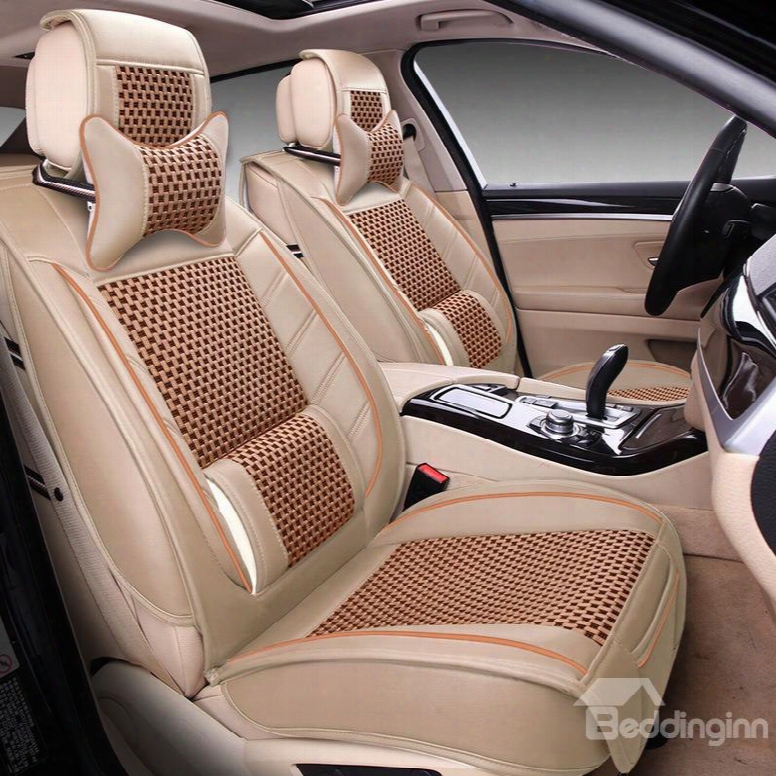 Beautiful In Colors Stylish Striped Ice Silk And Rayon Universal Car Seat Cover