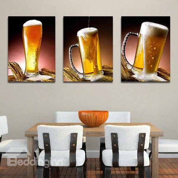 Beer Glasses 3-piece Crystal Film Art Wall Print