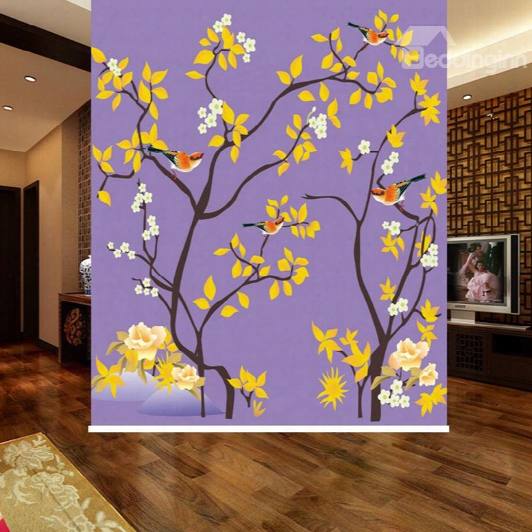 Bird In The Yellow Tree 3d Printed Blackout Roller Shades