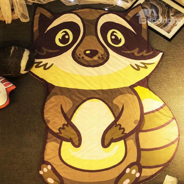 Cartoon Raccoon-shaped Design Super Soft Polyester Quilt