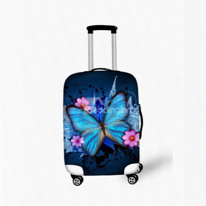 Charming Royal Butterfly Pattern 3d Painnted Luggage Protect Cover