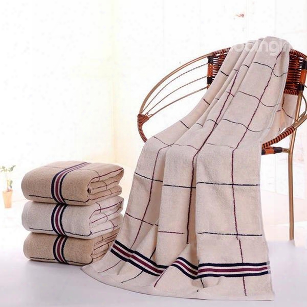 Classical Stylish Gorgeous Plaid Cotton Bath Towel