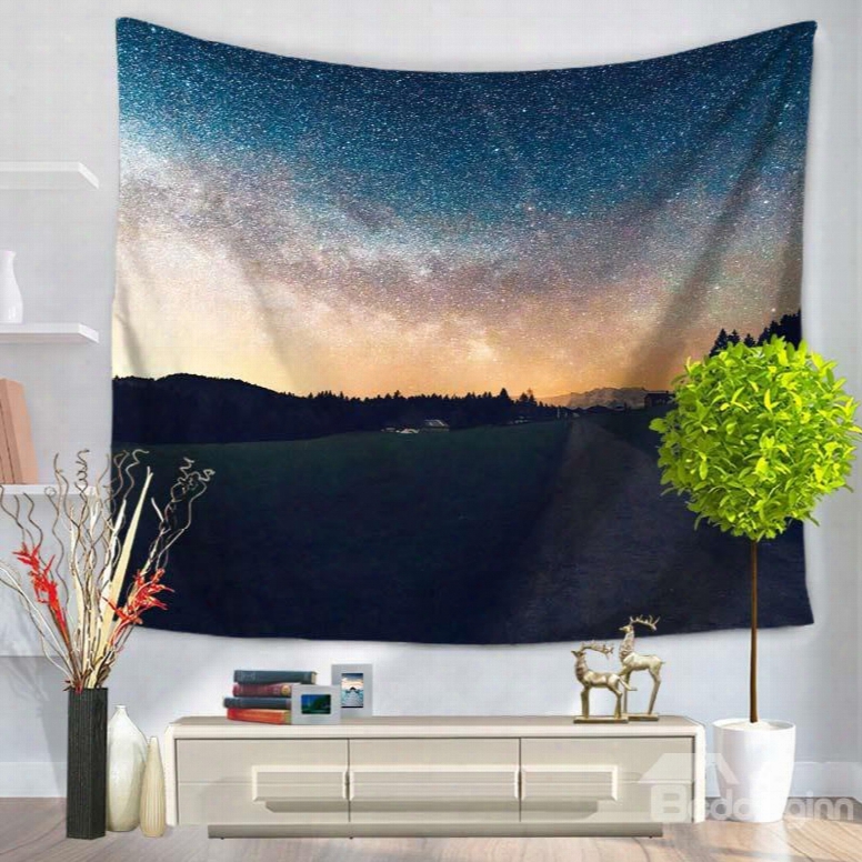 Colorful Sky And Peaceful Straight Path Natural Decorative Hanging Wall Tapestry