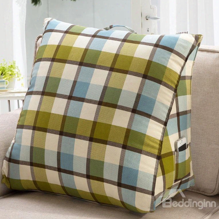 Comfortable Light Color Checks Pattern Throw Pillow