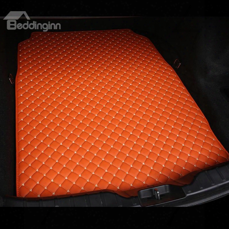 Cost-effective Classic High-quality Leather Orange Custom Car Trunk Cushion