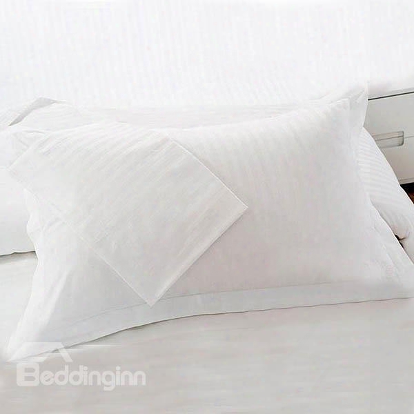 Cotton Sateen Solid Single White Pillowcase