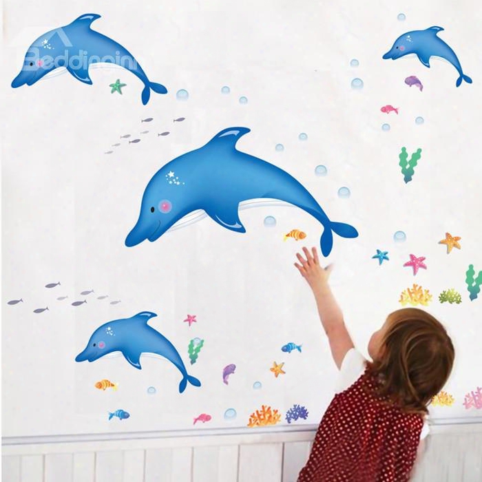 Cute Jumping Dolphin Wall Stickers For Baby & Kids