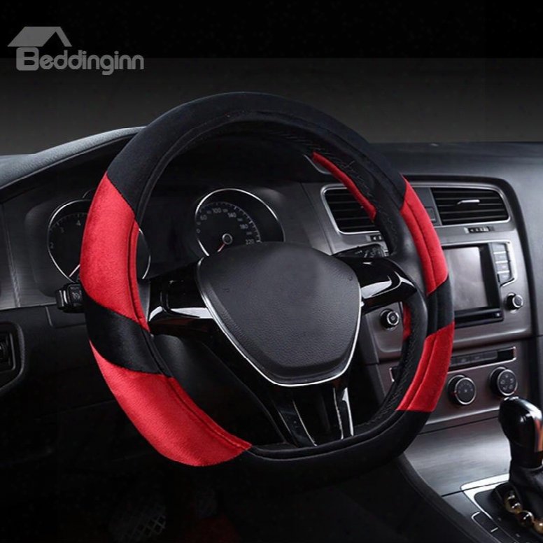 Durable And Textured Popular Cost-effective Short Plush Medium Car Steering Wheel Cover