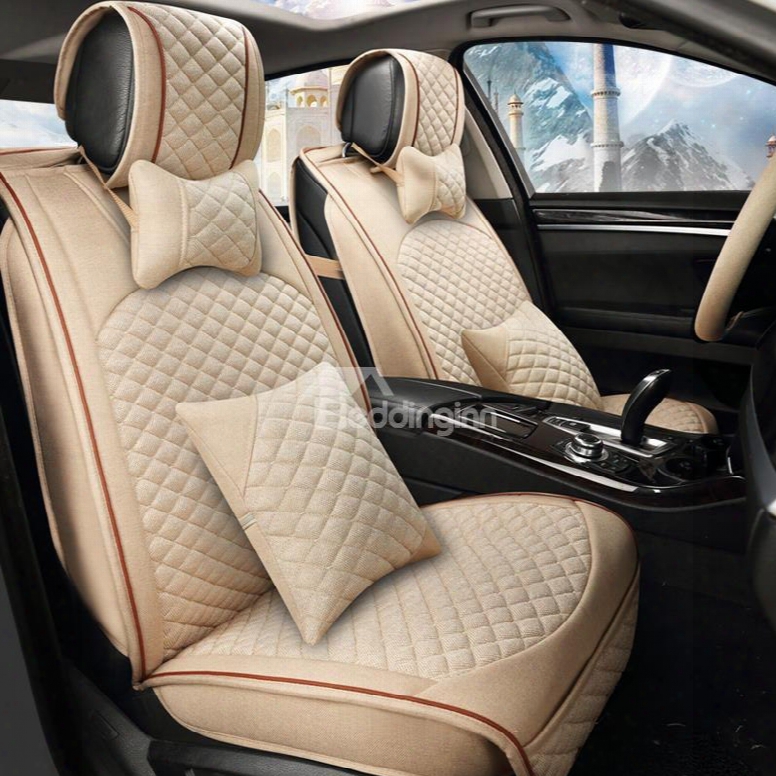 Environmental Protection Luxurious No Electrostatic Flax And Naturall Fibers Car Sear Cover