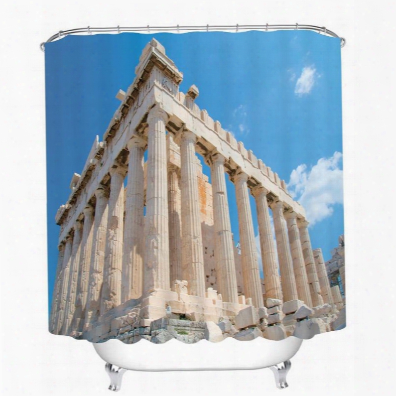 Celebrated Acropolis In A Sunny Day 3d Printed Bathroom Waterproof Shower Curtain