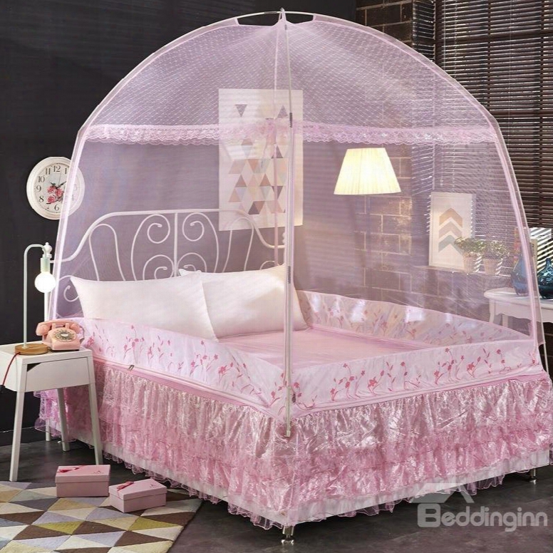 Folding Polyester Laced Dome Mongolian Yurt Bed Net