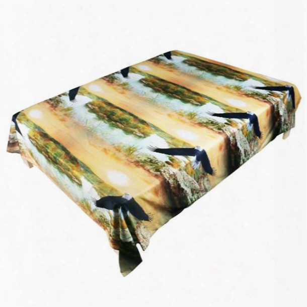 Gorgeous Flying Eagle Print Polyester Flat Sheet
