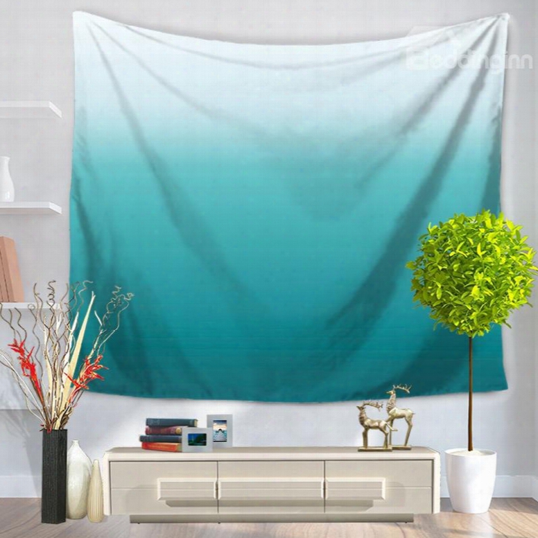 Gradient Pure Ramp Shader Color Blue Ocean Decorative Hanging Wall Tapestry