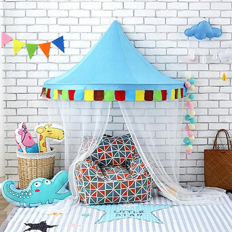 Kids Room Reading Nook Playroom Decor Cotton Bed Canopy