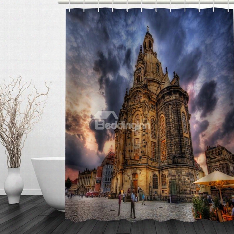 Magnificent Castle 3d Printed Bathroom Waterproof Shower Curtain