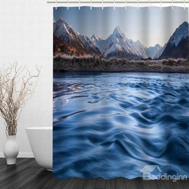 Microwave O F The Sea 3d Printed Bathroom Waterproof Shower Curtain