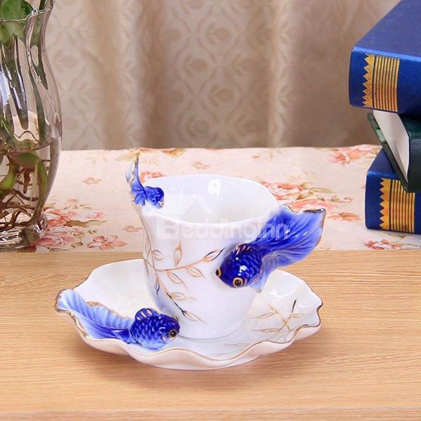 New Arrival Stylish Vivid Golden Fish Coffee Cup