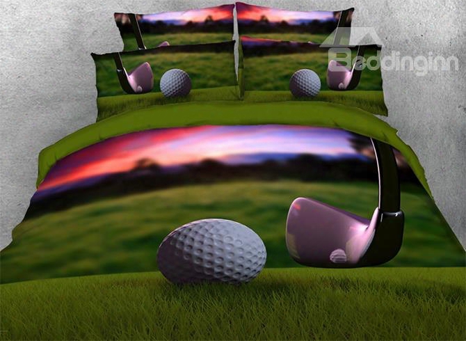 Onlwe 3d Golf Ball With Wedge Printed 4-piece Bedding Sets/duvet Covers