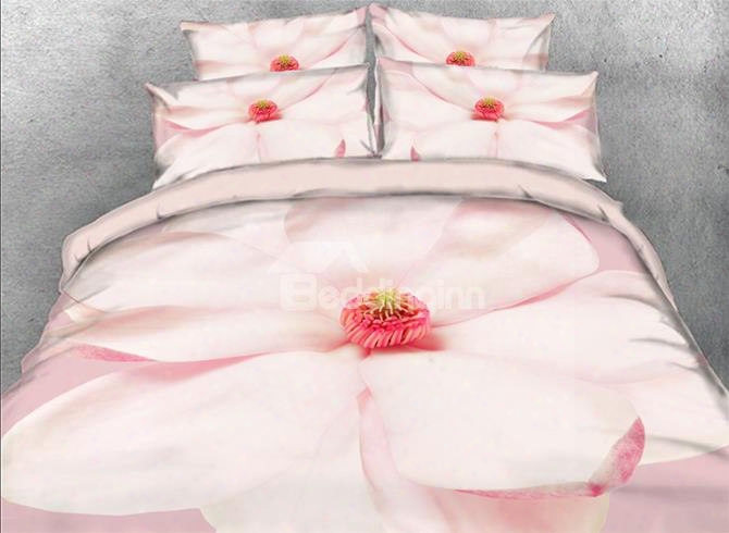 Onlwe 3d Magnolia Flower Printed 4-piece Bedding Sets/duvet Covers