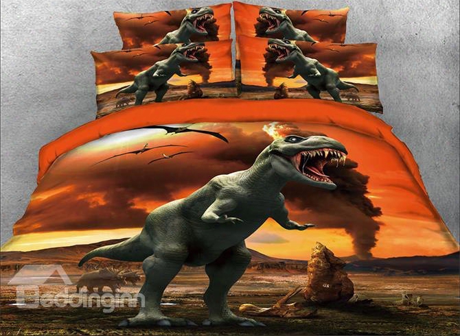 Onlwe 3d Prehistoric Tyrannosaurus Printed 4-piece Bedding Sets/duvet Covers