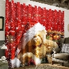 3D White Snow and Lovely Animals Printed 2 Panels Custom Living Room Curtain