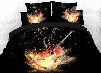 Onlwe 3D Colorful Rock Guitar and Beating Note Cotton 4-Piece Bedding Sets/Duvet Covers