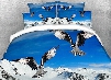 Onlwe 3D Eagles Flying over Snow Mountain Cotton 4-Piece Bedding Sets/Duvet Covers