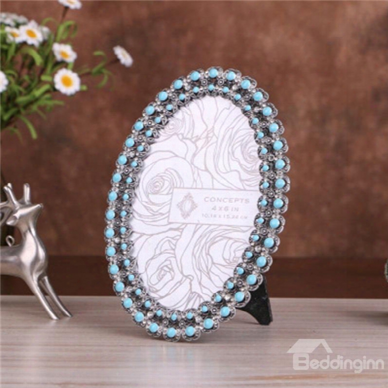 Retro And European Style Turquoise Metal Home Decoration Wedding Gift Photo Frame