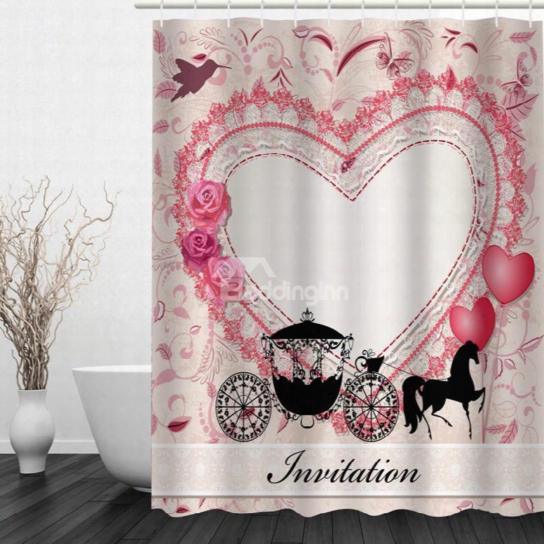 Romantic Cinderella's Carriage 3d Printed Bathroom Waterproof Shower Curtain