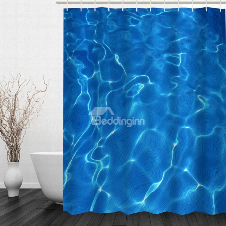 Shiny Water 3d Printed Bathroom Waterproof Shower Curtain